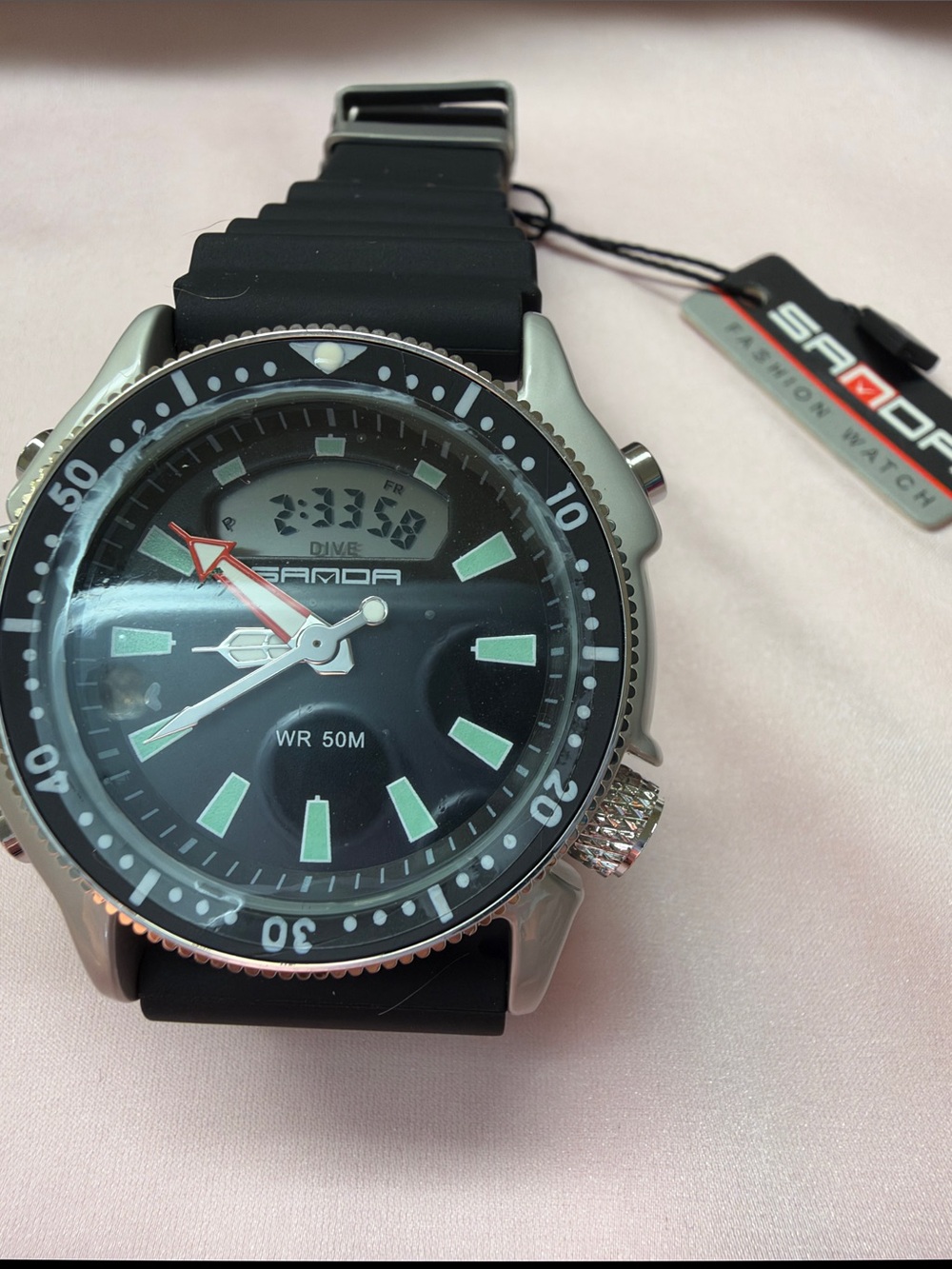 Sanda Black Sport Watch for Men